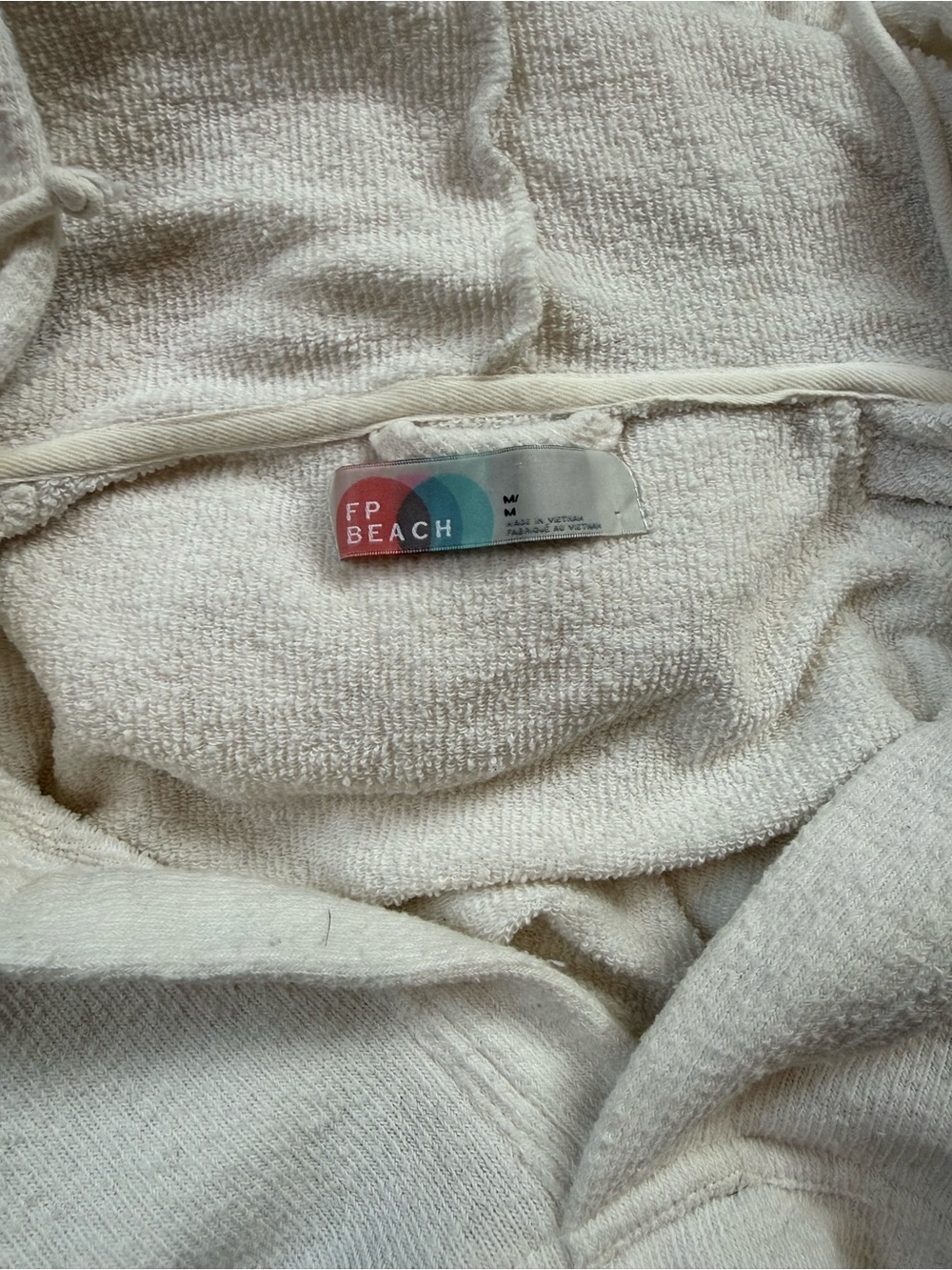 Free People Beach Terry Pullover Cream Hoodie - Picture 3 of 6